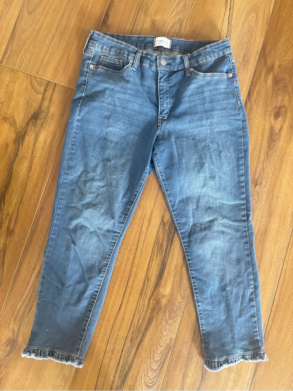 Crown & Ivy high-rise skinny crop blue Jeans
